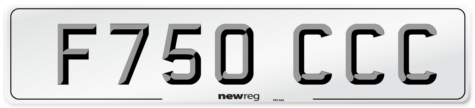 F750 CCC Number Plate from New Reg